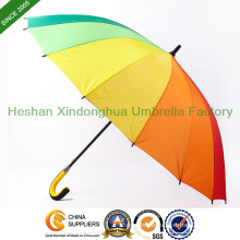 16 Ribs Rainbow Large Golf Umbrella with Customized Logos (GOL-1627R)